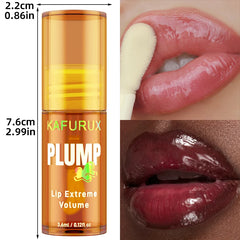 2PC Lip Plump Long Lasting Lip Oil Moisturizing Lip Gloss Serum Instant Volumising Essence Oil Repair Lip Fine Lines Increase El