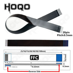كابل مرن مسطح متوافق مع موصل HDMI من شريط FPV Raspberry Pi 4 Micro HDMI إلى HDMI/Mini HDMI أنثى بزاوية 90 درجة FFC 20 سنًا