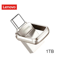 محرك أقراص فلاش USB 3.1 أصلي من لينوفو بسعة 2 تيرابايت معدني U Disk 2 في 1 OTG 1024 جيجابايت 128 جيجابايت 512 جيجابايت 1 تيرابايت للهواتف والحاسوب