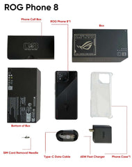 ASUS ROG 8 & 8 pro android 5G Gaming Phone Global Rom Snapdragon 8 Gen 3 6.78'' 165Hz AMOLED Screen 5500mAh 65W Fast Charge