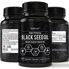 Balincer Premium Black Seed Oil 120 Capsules - Support Overall Health | Immune System Support - |Non-GMO, Gluten-Free Supplement