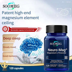 Magnesium Threonate 2000 Mg Capsules, High Absorption Rate, Support Brain Memory and Cognitive Supplement, Relieve Stress