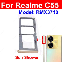 SIM Card Tray For Realme C51 C53 C55 4G Sim Card Tray SIM Card Holder Reader Slot Replacement Parts