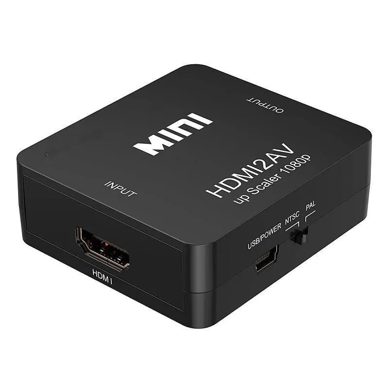 HDTV To AV RCA Adapter HD Converter MINI Box RCA AV CVSB LR Video Composite AV Scaler Converter For PC HDTV Projector