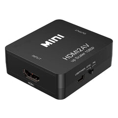 HDTV To AV RCA Adapter HD Converter MINI Box RCA AV CVSB LR Video Composite AV Scaler Converter For PC HDTV Projector