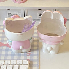 1pc Cute Cartoon Hello Kitty Pen Container Student Stationery Cute Fashion My Melody Desktop Storage Pen Box Girls Ornament Gift