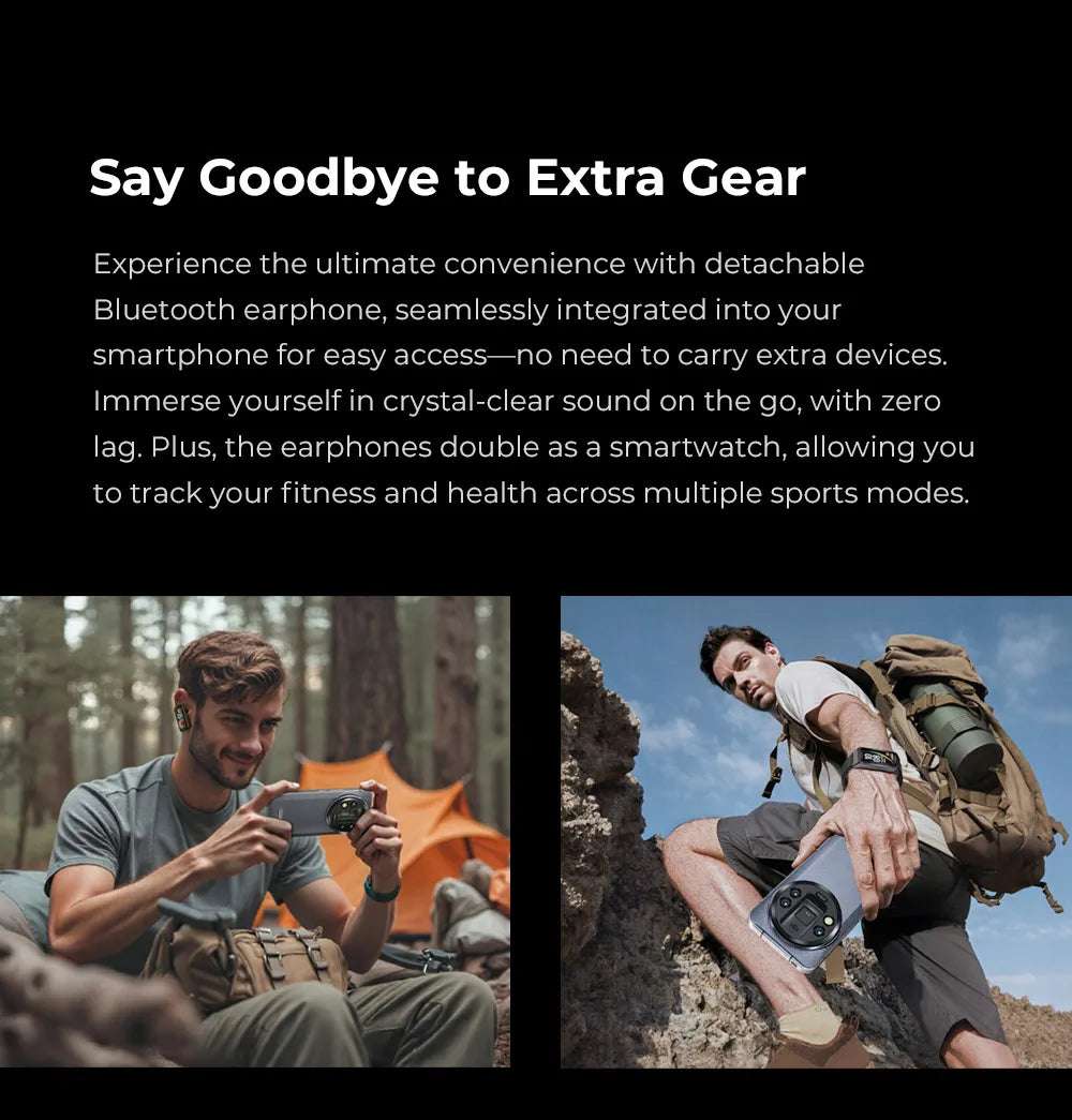 Oukitel WP200 Pro 5G Modular RuggedPhone Detachable Earphone-SmartWatch 72GB+1TB MTK8200 Smartphone 108MP camera