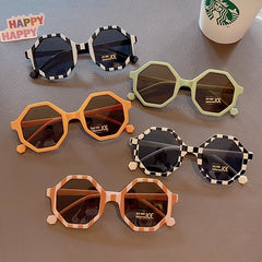 2023 Children Cute Striped Polygon UV400 Sunglasses Baby Girls Outdoor Sun Protection Sunglasses Kids Eye Protection Sun Glasses