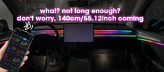 Car Ambient Lights Universal LED Symphony RGB Atmosphere Lamp 64 Colors Acrylic Strip APP Control Remote for Tesla Model 3 Y S X