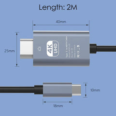 محول USB C إلى HDMI 4K 60Hz كابل نوع C كابل محول HDTV لجهاز iPhone 15 TV محول MacBook Air iPad Samsung Laptop