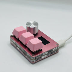 O3C SayoDevice OSU O3C مفاتيح هول ذات الزناد السريع ومفاتيح مغناطيسية وردية اللون ولوحة مفاتيح بمقبض وشاشة ونسخ ولصق وقص