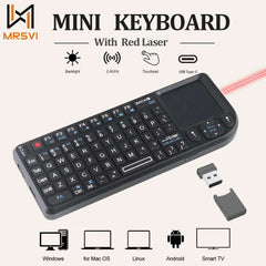 Mini Wireless Keyboard A8 Remote Control 2.4G 7 Color Backlit Portuguese Arabic Russian Touchpad Air Mouse for Android TV Box