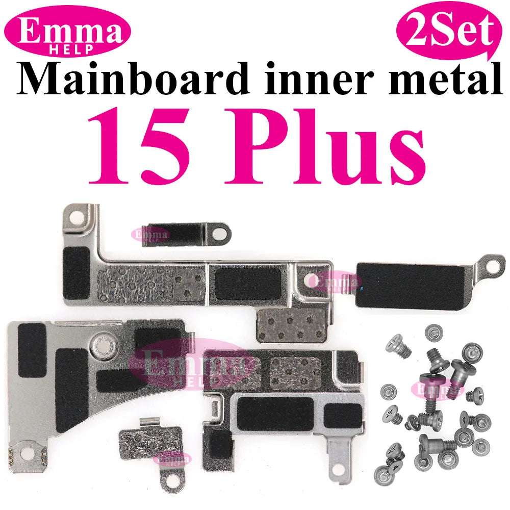 2Set Inner Metal Cover Plate Mainboard inner Iron with Screws For iPhone 13 12 15 Pro Max 14 Plus Bracket Holder Screw Parts