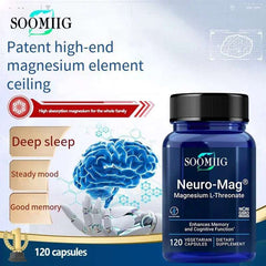 Magnesium Threonate 2000 Mg Capsules, High Absorption Rate, Support Brain Memory and Cognitive Supplement, Relieve Stress