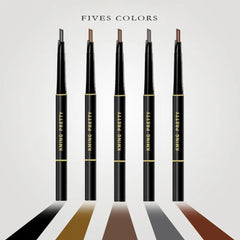 Double Head Eyebrow Pencil With Brush 360 Degree Rotation Automatic Eyebrow Pen Waterproof Eyebrow Gel Women