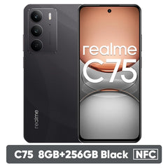 [العرض الأول عالميًا] هاتف realme C75 الذكي Helio G92 Max شريحة Helio G92 Max بطارية 5828 مللي أمبير/ساعة شحن 45 وات شاشة 6.72 بوصة 90 هرتز كاميرا 50 ميجابكسل NFC IP69