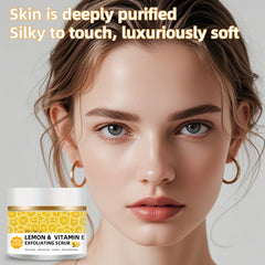 tilavie Lemon Vitamin E Scrub – Suitable for All Skin Types, Men & Women, Face, Neck & Body. Universal Physical Exfoliation