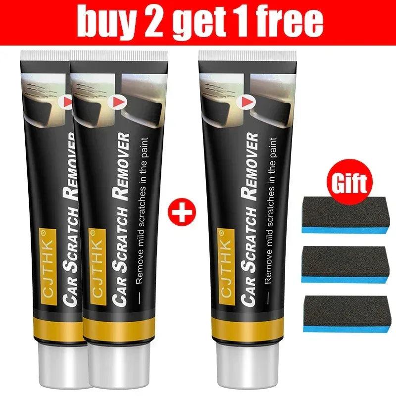 Car scratch repair kit set with two black 100ml tubes and sanding sponges