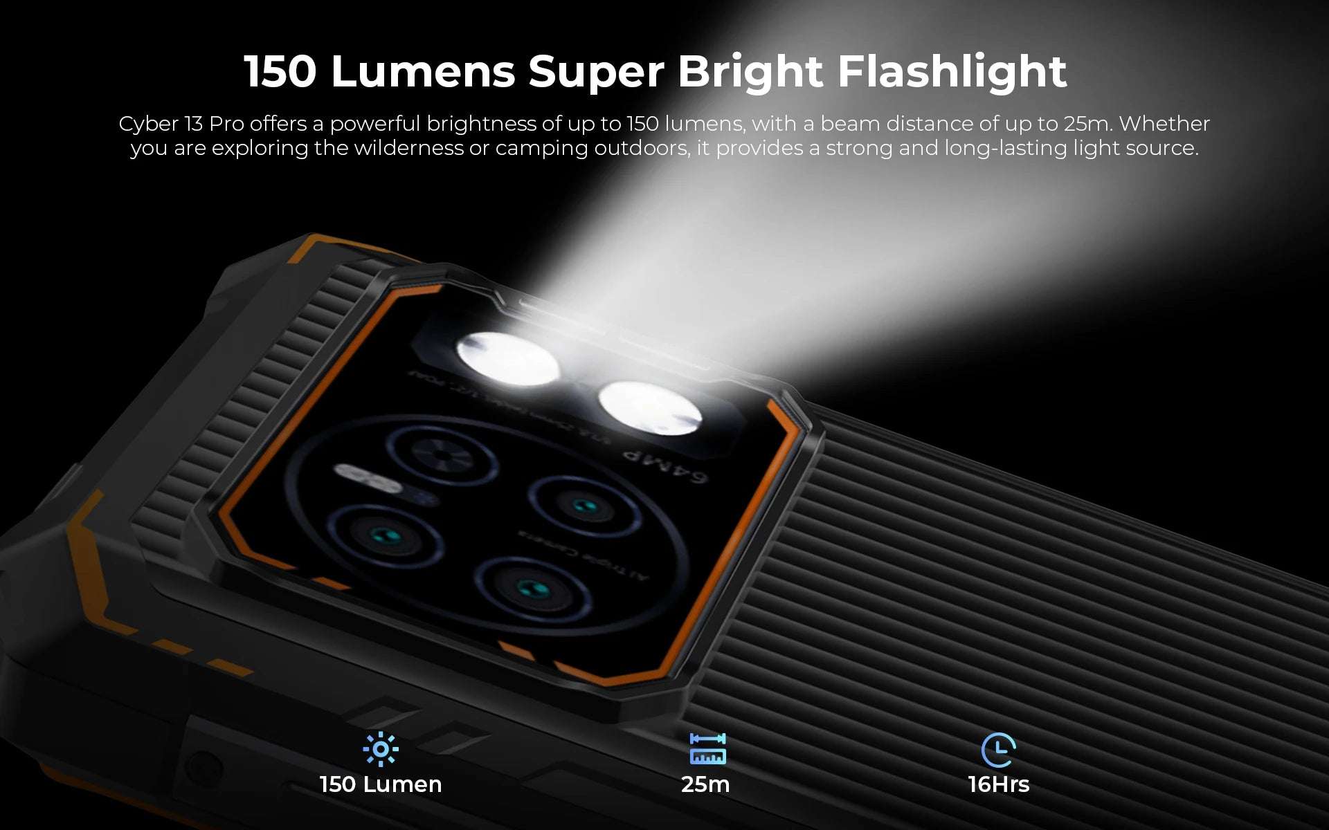 [World Premiere] HOTWAV Cyber 13 Pro 150LM Flashlight 20GB+256GB 6.6'' FHD+ 2K 10800mAh 20W Fast Charging 64MP Android 13 Global