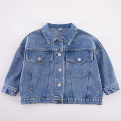 6704-1 Children's Denim Jacket Spring and Autumn Korean Girl's Denim Jacket Casual Loose Boy's Coat Cardigan.