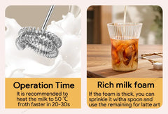 MINI Coffee Frother USB Rechargeable 3 Speeds Foam Maker Coffee Milk Mixer Electric Handle Blender Egg Beater Hot Cooking Tools
