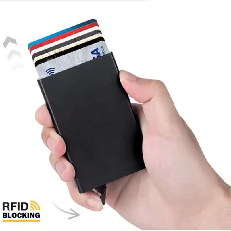 RFID Smart Wallet – Slim Metal Card Holder for Men & Women