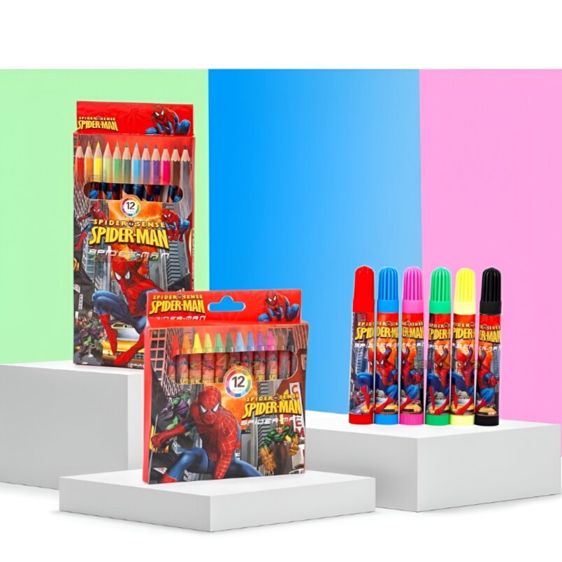 Spider-Man Style Kids Stationery Set – For Writing, Drawing & Coloring Fun