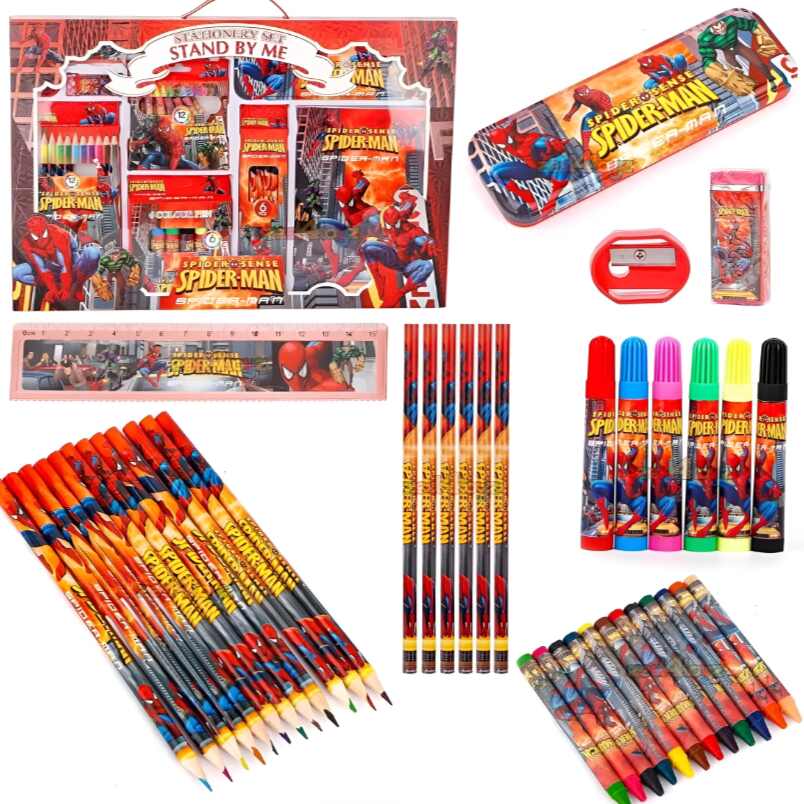 Spider-Man Style Kids Stationery Set – For Writing, Drawing & Coloring Fun
