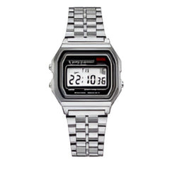 F91W Steel Strap Digital Watch – Stylish & Multifunctional LED Sports Wristwatch