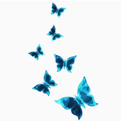 6PC Blue Luminous Butterfly Switch Stickers – Glow in the Dark Wall Décor