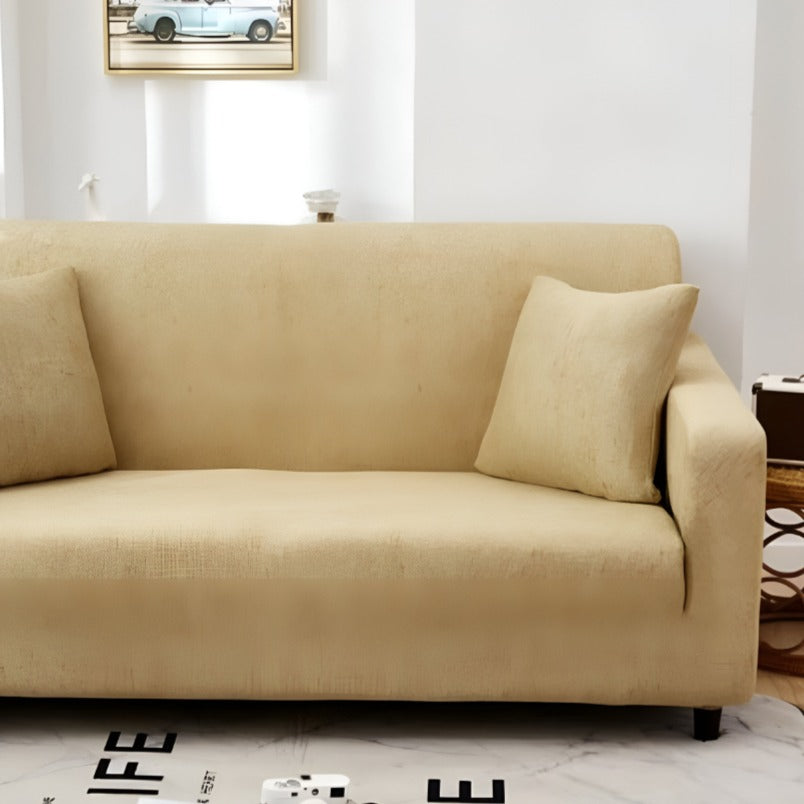 Three Seat Elastic Sofa Cover Beige