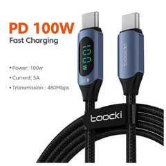 Toocki 100W Type-C to Type-C PD Fast Charging Cable with Display
