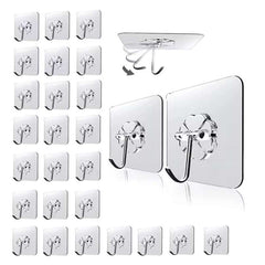 30PC Transparent Wall Hooks – Strong Hold, No Marks, Easy to Install