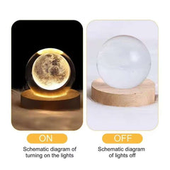 3D Crystal Ball Lamp – Galaxy & Planet Projections USB Night Light