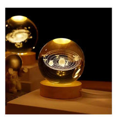 3D Crystal Ball Lamp – Galaxy & Planet Projections USB Night Light