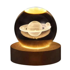 3D Crystal Ball Lamp – Galaxy & Planet Projections USB Night Light