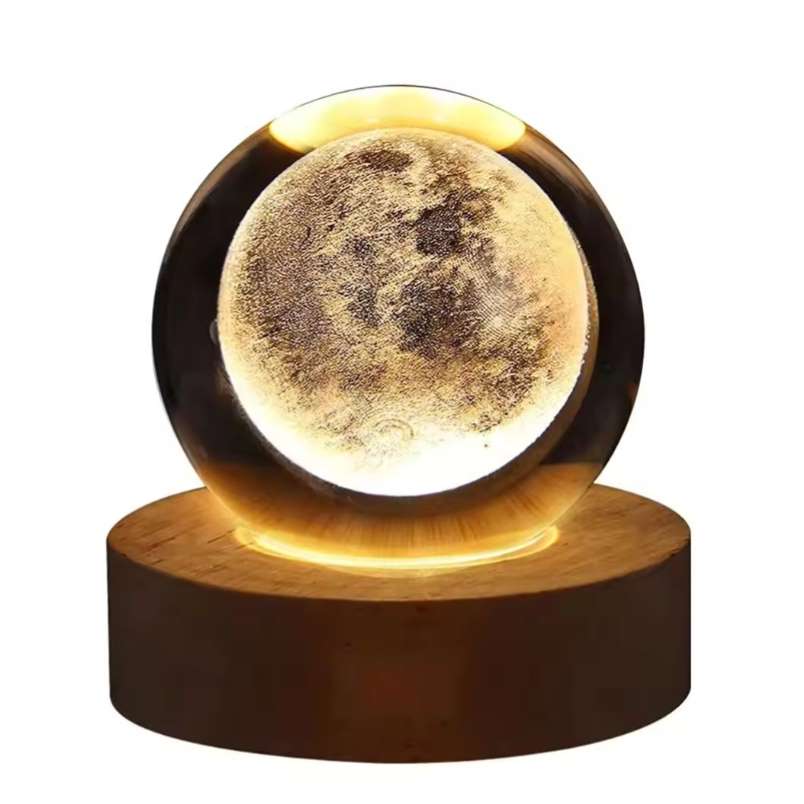 3D Crystal Ball Lamp – Galaxy & Planet Projections USB Night Light