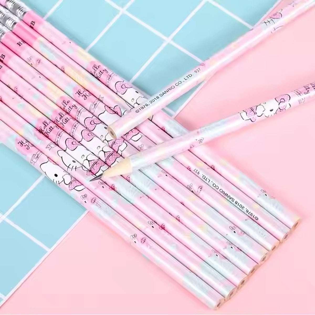 Sanrio Character Triangular Pencil Set with Accessories – Kuromi, Cinnamoroll & My Melody