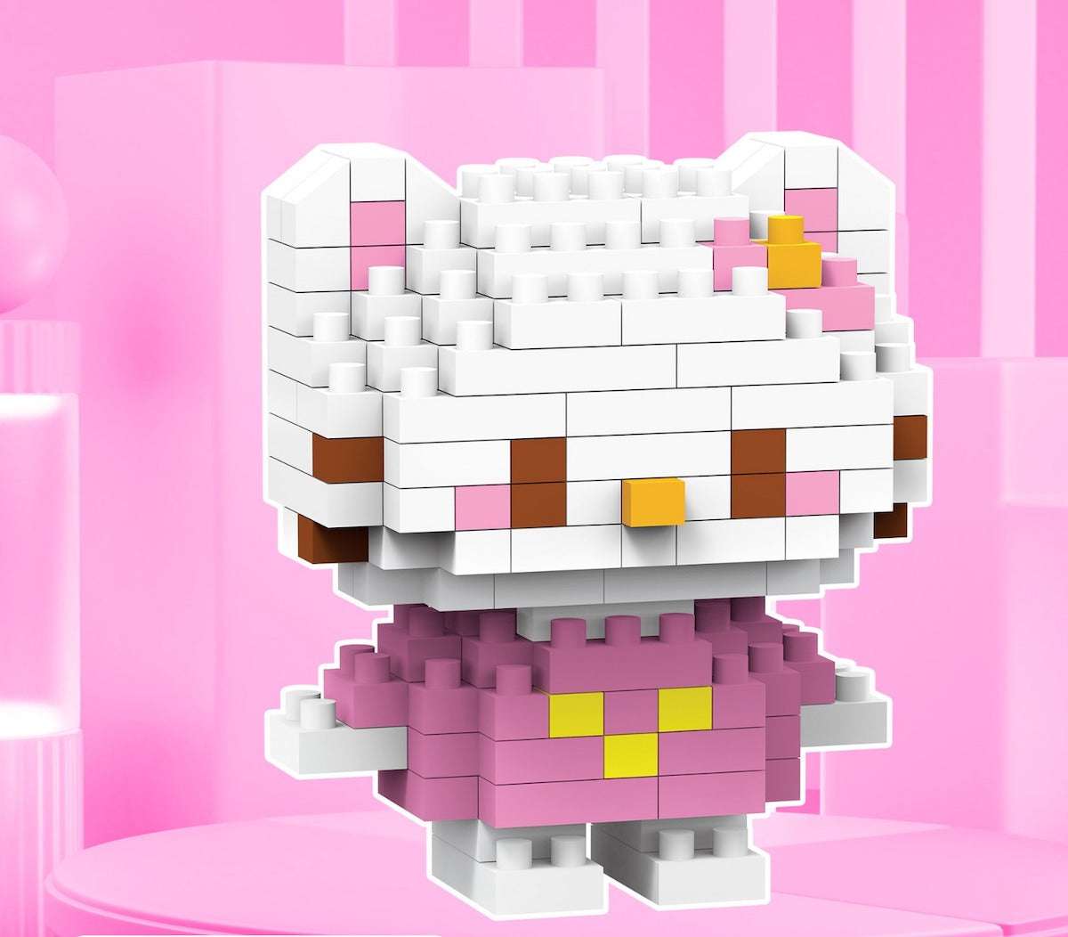 Kaikai Cat-Themed Pixel Building Block Set