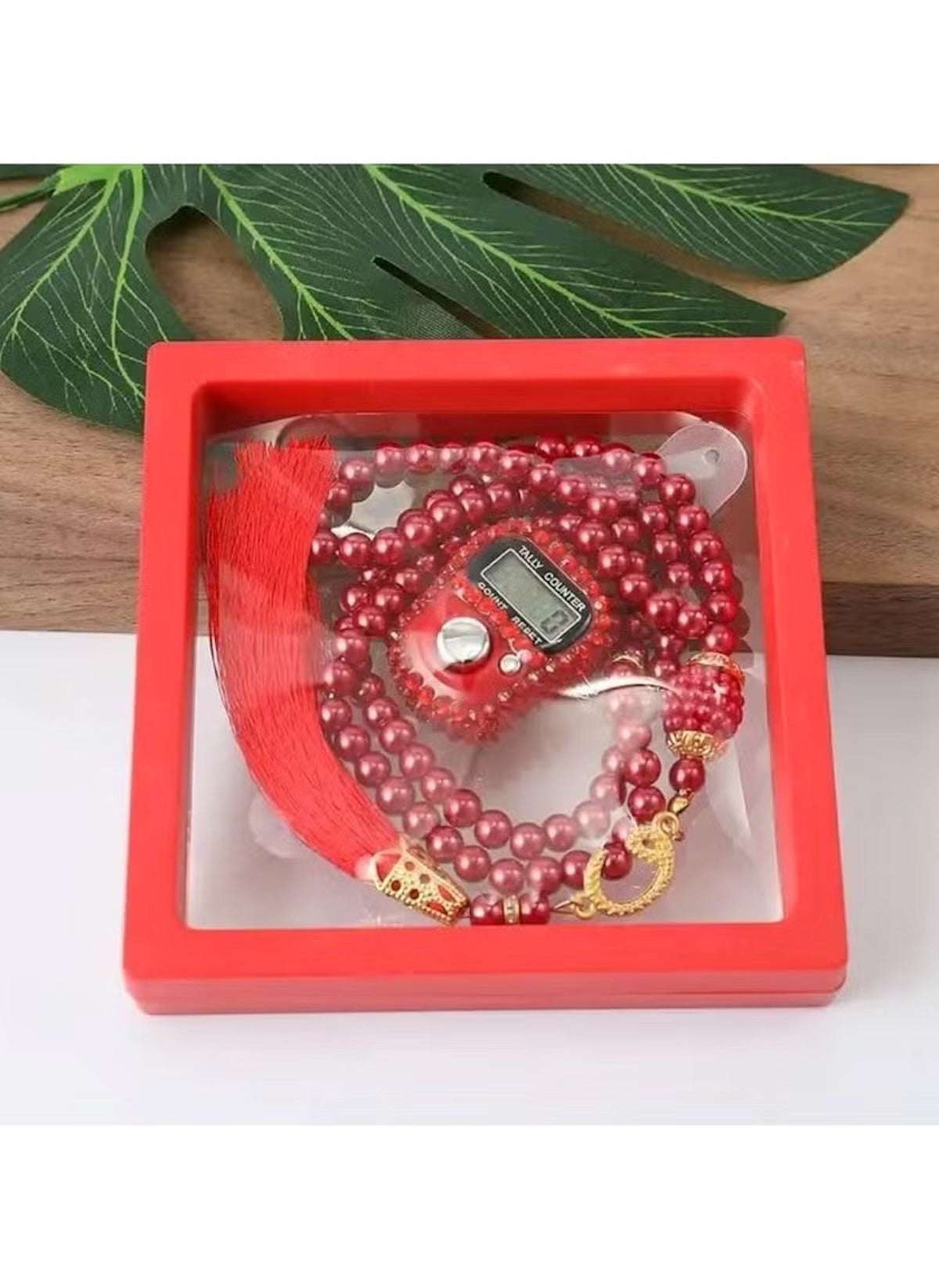 Huitich 99 Bead Glass Prayer Beads with Digital Tally Counter