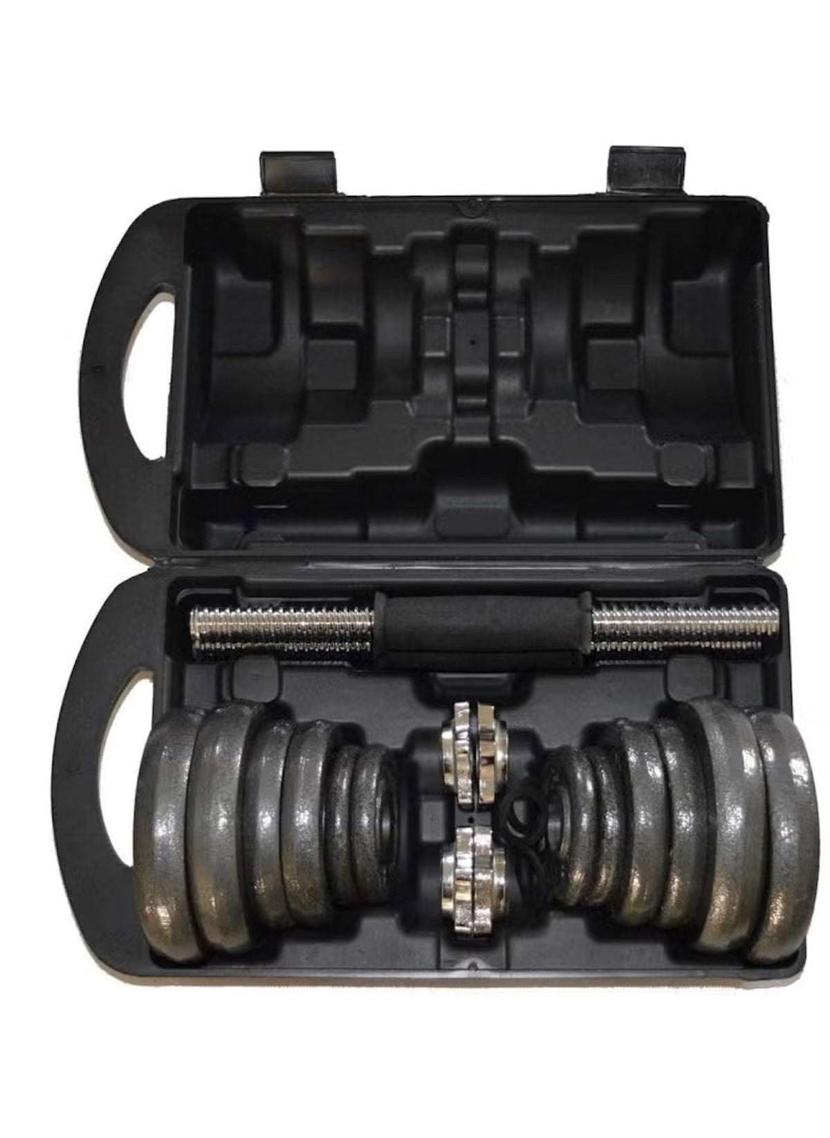 Adjustable Dumbbell Set with Carry Case & Connecting Rod – 10KG / 15KG / 20KG