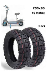 2 PCS Original High-Quality 10-Inch Off-Road Outer Tires for Electric Scooters – 255x80 Inflatable All-Terrain Replacement Tire