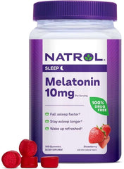 Melatonin Strawberry Flavor 10mg – 140 Gummies (Packaging May Vary)