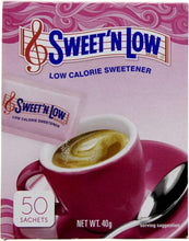 Sweet'N Low zero-calorie sweetener box with pink 50 sachets