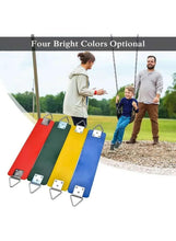 Kids swing seat variety in red, yellow, and green colors with metal chain hooks