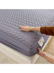 Waterproof Fitted Bedding Topper Set – Dark Grey | Mattress & Pillow Protector with 2 Pillowcases (Multiple Sizes)