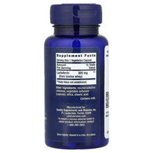 Lactoferrin capsules supplement bottle back label with Supplement Facts and ingredients