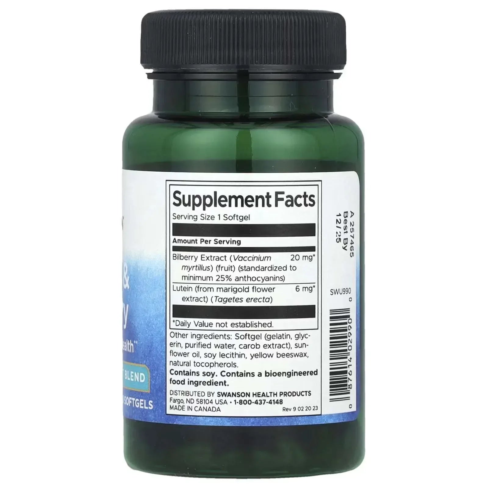Swanson Lutein & Bilberry – 120 Softgels - Mumzar