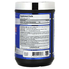 ALLMAX creatine supplement tub, back label with Supplement Facts and barcode