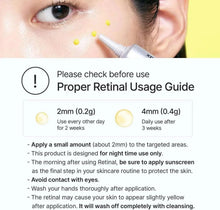 Facial retinal booster applicator near eye with proper retinal usage guide panel